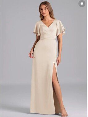 Azazie | Dresses | Azazie Taupe Bridesmaid Dress | Poshmark